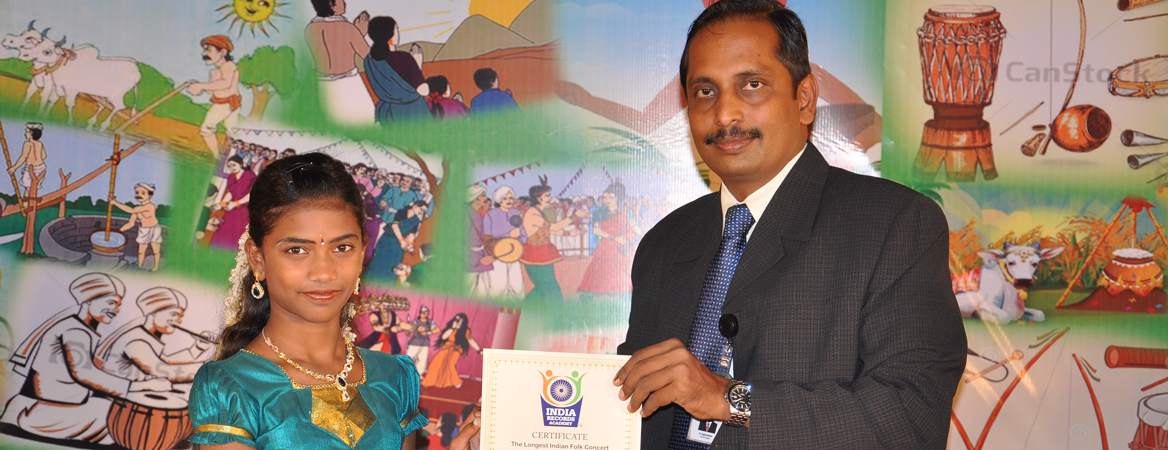 Indian Book of Records certificate presented during a record recognition ceremony